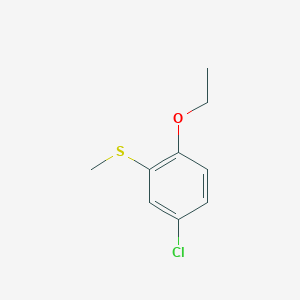 molecular formula C9H11ClOS B7995229 3-Chloro-6-ethoxyphenyl methyl sulfide 