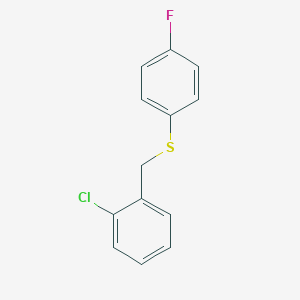 molecular formula C13H10ClFS B7995231 1-Chloro-2-[(4-fluorophenyl)sulfanylmethyl]benzene 