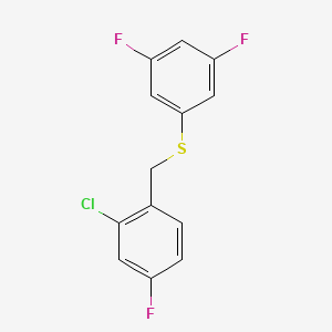 molecular formula C13H8ClF3S B7995249 1-Chloro-3-fluoro-6-[(3,5-difluorophenyl)sulfanylmethyl]benzene CAS No. 1443336-94-4