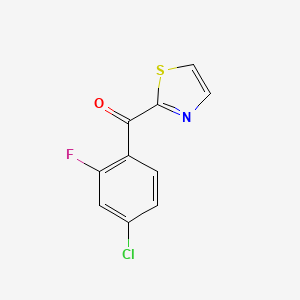 molecular formula C10H5ClFNOS B7995311 2-(4-Chloro-2-fluorobenzoyl)thiazole 
