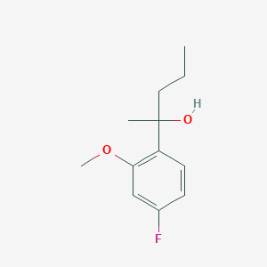 molecular formula C12H17FO2 B7995342 2-(4-Fluoro-2-methoxyphenyl)-2-pentanol 