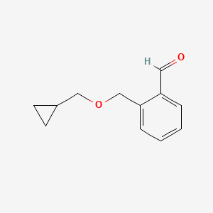 molecular formula C12H14O2 B7995356 2-[(Cyclopropanemethoxy)methyl]benzaldehyde 