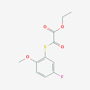 molecular formula C11H11FO4S B7995359 Ethyl 2-(3-fluoro-6-methoxyphenyl)sulfanyl-2-oxo-acetate 