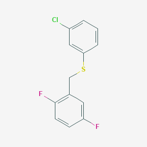 molecular formula C13H9ClF2S B7995453 1,4-Difluoro-2-[(3-chlorophenyl)sulfanylmethyl]benzene 