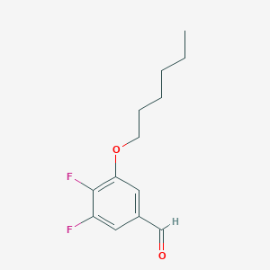 molecular formula C13H16F2O2 B7995458 3,4-Difluoro-5-(hexyloxy)benzaldehyde 