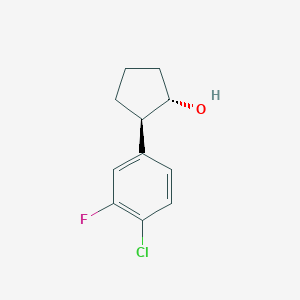 molecular formula C11H12ClFO B7995512 trans-2-(4-Chloro-3-fluorophenyl)cyclopentanol 