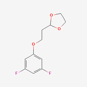 molecular formula C11H12F2O3 B7995569 2-[2-(3,5-Difluoro-phenoxy)ethyl]-1,3-dioxolane 