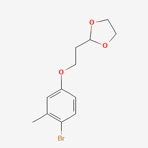 molecular formula C12H15BrO3 B7995608 2-[2-(4-Bromo-3-methyl-phenoxy)ethyl]-1,3-dioxolane CAS No. 1443349-51-6