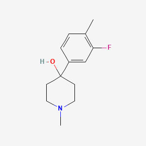 molecular formula C13H18FNO B7995622 4-(3-Fluoro-4-methylphenyl)-4-hydroxy-1-methylpiperidine 