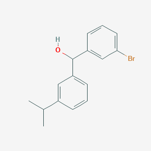 molecular formula C16H17BrO B7995720 3-Bromo-3'-iso-propylbenzhydrol 