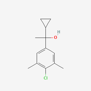 molecular formula C13H17ClO B7995780 1-(4-Chloro-3,5-dimethylphenyl)-1-cyclopropyl ethanol 