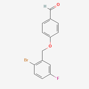 molecular formula C14H10BrFO2 B7995899 4-(2-Bromo-5-fluorobenzyloxy)benzaldehyde 
