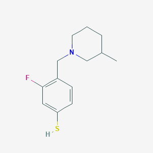 molecular formula C13H18FNS B7995915 3-Fluoro-4-((3-methylpiperidin-1-yl)methyl)benzenethiol 