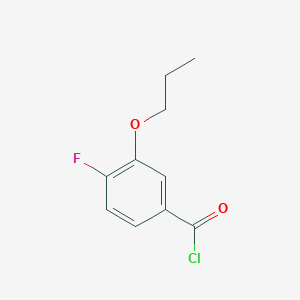 molecular formula C10H10ClFO2 B7996059 4-Fluoro-3-n-propoxybenzoyl chloride 