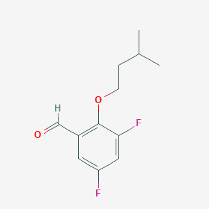 molecular formula C12H14F2O2 B7996078 3,5-Difluoro-2-(isopentyloxy)benzaldehyde 