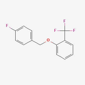 molecular formula C14H10F4O B7996097 2-[(4-Fluorophenyl)methoxy]benzotrifluoride 