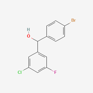 molecular formula C13H9BrClFO B7996101 4-Bromo-3'-chloro-5'-fluorobenzhydrol 