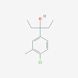molecular formula C12H17ClO B7996125 3-(4-Chloro-3-methylphenyl)-3-pentanol 
