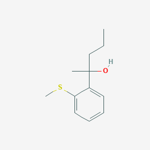 molecular formula C12H18OS B7996141 2-[2-(Methylthio)phenyl]-2-pentanol 