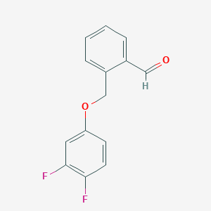 molecular formula C14H10F2O2 B7996153 2-((3,4-Difluorophenoxy)methyl)benzaldehyde 
