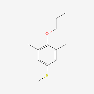 molecular formula C12H18OS B7996163 Methyl 4-n-propoxy-3,5-dimethylphenyl sulfide 