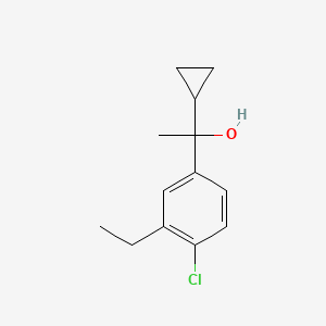 molecular formula C13H17ClO B7996164 1-(4-Chloro-3-ethylphenyl)-1-cyclopropyl ethanol 