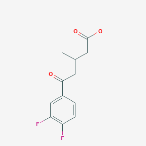 molecular formula C13H14F2O3 B7996186 Methyl 5-(3,4-difluorophenyl)-3-methyl-5-oxovalerate 