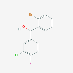 molecular formula C13H9BrClFO B7996211 2-Bromo-3'-chloro-4'-fluorobenzhydrol 