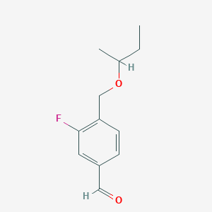 molecular formula C12H15FO2 B7996245 4-[(sec-Butyloxy)methyl]-3-fluorobenzaldehyde 