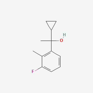 molecular formula C12H15FO B7996250 1-(3-Fluoro-2-methylphenyl)-1-cyclopropyl ethanol 