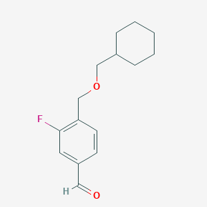molecular formula C15H19FO2 B7996259 4-[(Cyclohexanemethoxy)methyl]-3-fluorobenzaldehyde 