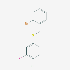 molecular formula C13H9BrClFS B7996260 1-Bromo-2-[(4-chloro-3-fluorophenyl)sulfanylmethyl]benzene CAS No. 1443304-01-5