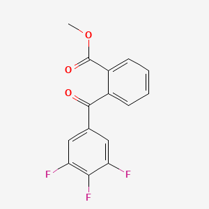 molecular formula C15H9F3O3 B7996279 Methyl 2-(3,4,5-trifluorobenzoyl)benzoate 