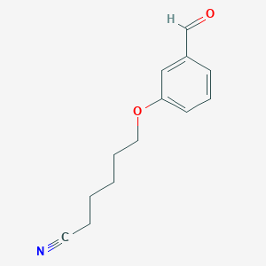 molecular formula C13H15NO2 B7996310 6-(3-Formylphenoxy)hexanenitrile 