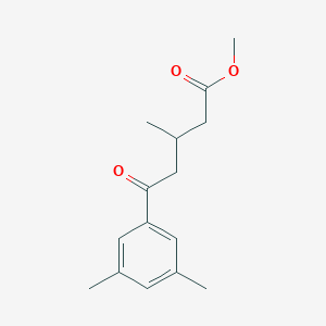 molecular formula C15H20O3 B7996318 Methyl 5-(3,5-dimethylphenyl)-3-methyl-5-oxovalerate 