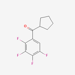 molecular formula C12H10F4O B7996334 2,3,4,5-Tetrafluorophenyl cyclopentyl ketone 