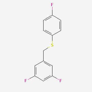 molecular formula C13H9F3S B7996338 1,3-Difluoro-5-[(4-fluorophenyl)sulfanylmethyl]benzene CAS No. 1443351-64-1