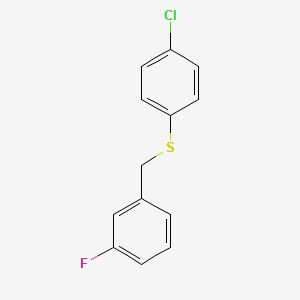 molecular formula C13H10ClFS B7996357 1-Fluoro-3-[(4-chlorophenyl)sulfanylmethyl]benzene 