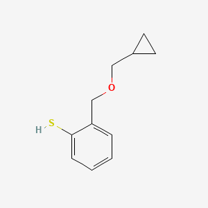 molecular formula C11H14OS B7996361 2-[(Cyclopropanemethoxy)methyl]thiophenol 