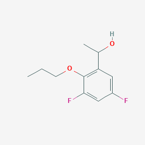 molecular formula C11H14F2O2 B7996380 1-(3,5-Difluoro-2-propoxyphenyl)ethanol CAS No. 1443345-73-0