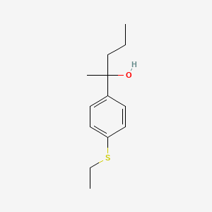 molecular formula C13H20OS B7996395 2-[4-(Ethylthio)phenyl]-2-pentanol 