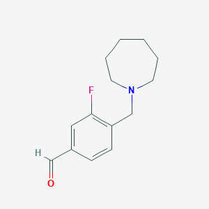 molecular formula C14H18FNO B7996426 4-(Azepan-1-ylmethyl)-3-fluorobenzaldehyde 
