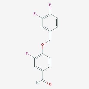molecular formula C14H9F3O2 B7996431 4-((3,4-Difluorobenzyl)oxy)-3-fluorobenzaldehyde 