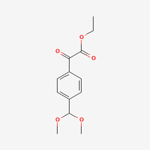 molecular formula C13H16O5 B7996459 (4-Dimethoxymethylphenyl)oxoacetic acid ethyl ester 