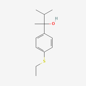 molecular formula C13H20OS B7996499 2-[4-(Ethylthio)phenyl]-3-methyl-butan-2-ol 