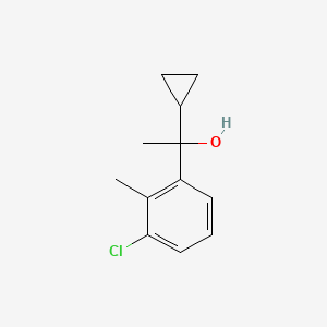 molecular formula C12H15ClO B7996512 1-(3-Chloro-2-methylphenyl)-1-cyclopropyl ethanol 