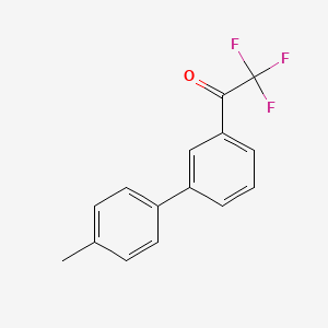 molecular formula C15H11F3O B7996550 3'-(4-Methylphenyl)-2,2,2-trifluoroacetophenone 