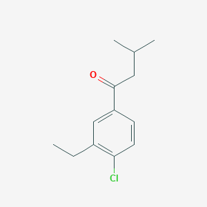 molecular formula C13H17ClO B7996571 4'-Chloro-3'-ethyl-3-methylbutyrophenone 