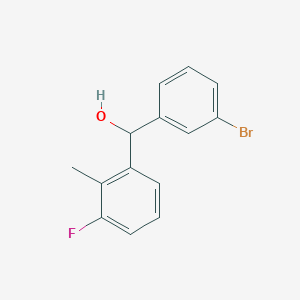 molecular formula C14H12BrFO B7996626 3-Bromo-3'-fluoro-2'-methylbenzhydrol 