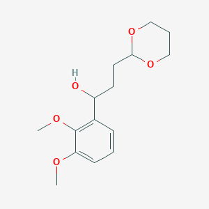 molecular formula C15H22O5 B7996632 1-(2,3-Dimethoxyphenyl)-3-[2-(1,3-dioxanyl)]-1-propanol 